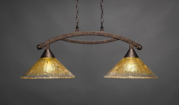 Toltec Lighting - 872-BRZ-774 - Two Light Island Bar - Bow - Bronze