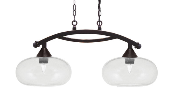 Toltec Lighting - 872-DG-206 - Two Light Island Pendant - Bow - Dark Granite