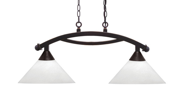 Toltec Lighting - 872-DG-2121 - Two Light Island Pendant - Bow - Dark Granite