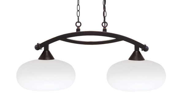 Toltec Lighting - 872-DG-216 - Two Light Island Pendant - Bow - Dark Granite