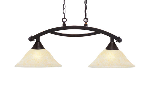 Toltec Lighting - 872-DG-523 - Two Light Island Bar - Bow - Dark Granite