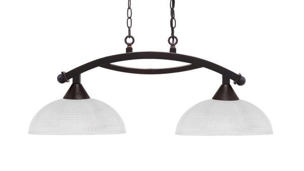 Toltec Lighting - 872-DG-540 - Two Light Island Pendant - Bow - Dark Granite
