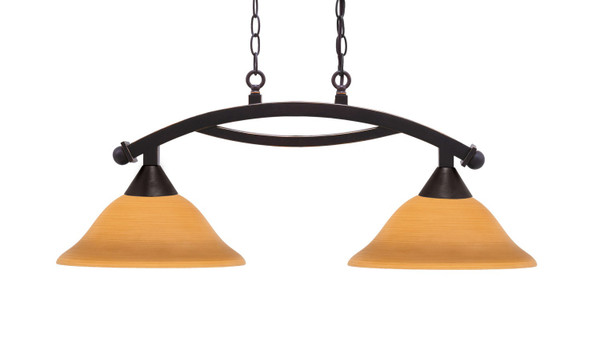 Toltec Lighting - 872-DG-624 - Two Light Island Pendant - Bow - Dark Granite