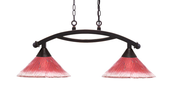 Toltec Lighting - 872-DG-706 - Two Light Island Pendant - Bow - Dark Granite