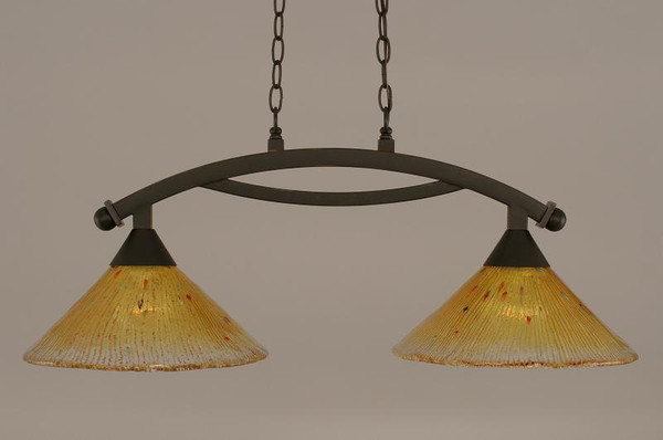 Toltec Lighting - 872-DG-774 - Two Light Island Bar - Bow - Dark Granite