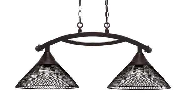 Toltec Lighting - 872-DG-808-DG - Two Light Island Pendant - Bow - Dark Granite