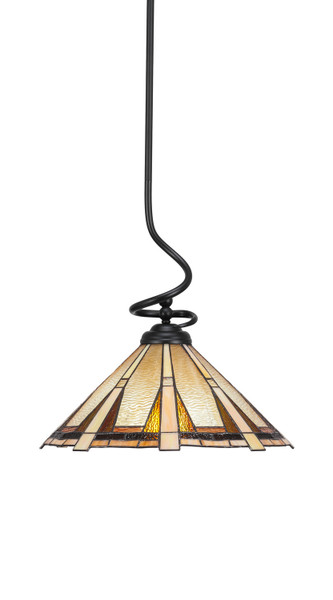 Toltec Lighting - 900-MB-934 - One Light Pendant - Capri - Matte Black