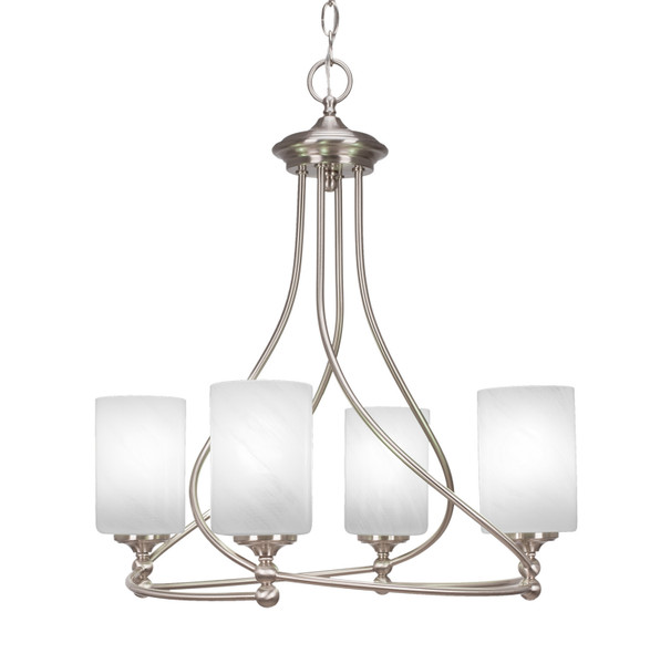 Toltec Lighting - 904-BN-3001 - Four Light Chandelier - Capri - Brushed Nickel