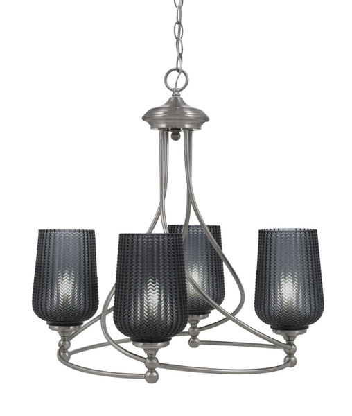 Toltec Lighting - 904-BN-4252 - Four Light Chandelier - Capri - Brushed Nickel