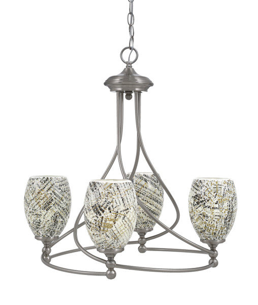 Toltec Lighting - 904-BN-5054 - Four Light Chandelier - Capri - Brushed Nickel