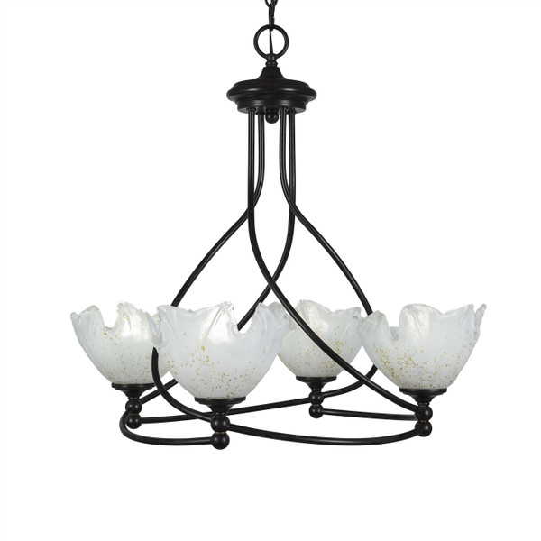 Toltec Lighting - 904-DG-755 - Four Light Chandelier - Capri - Dark Granite
