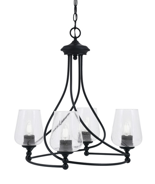 Toltec Lighting - 904-MB-210 - Four Light Chandelier - Capri - Matte Black