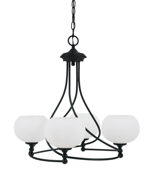 Toltec Lighting - 904-MB-212 - Four Light Chandelier - Capri - Matte Black