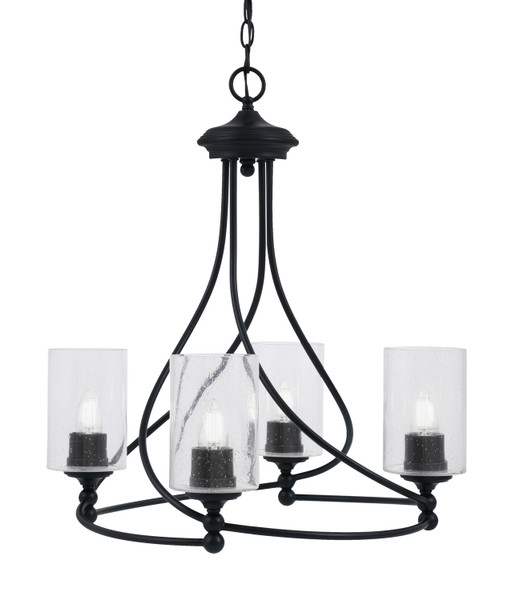 Toltec Lighting - 904-MB-300 - Four Light Chandelier - Capri - Matte Black