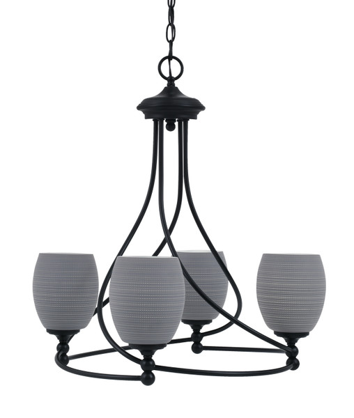 Toltec Lighting - 904-MB-4022 - Four Light Chandelier - Capri - Matte Black