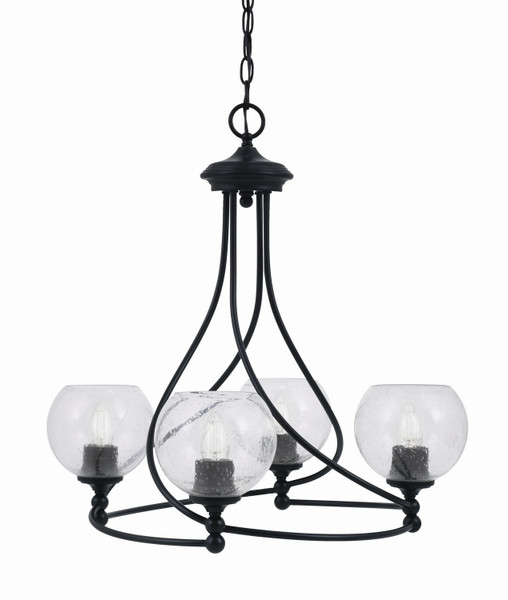 Toltec Lighting - 904-MB-4100 - Four Light Chandelier - Capri - Matte Black
