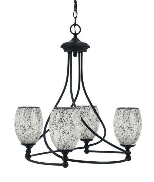 Toltec Lighting - 904-MB-4165 - Four Light Chandelier - Capri - Matte Black