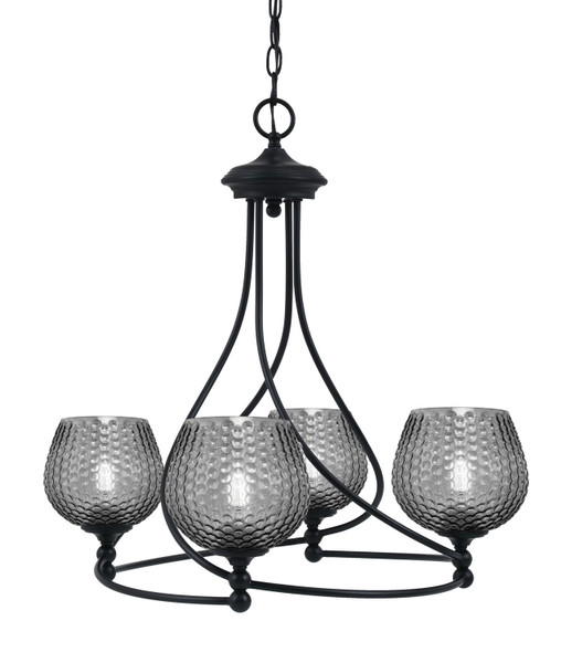 Toltec Lighting - 904-MB-4602 - Four Light Chandelier - Capri - Matte Black