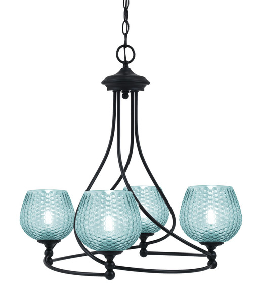 Toltec Lighting - 904-MB-4605 - Four Light Chandelier - Capri - Matte Black