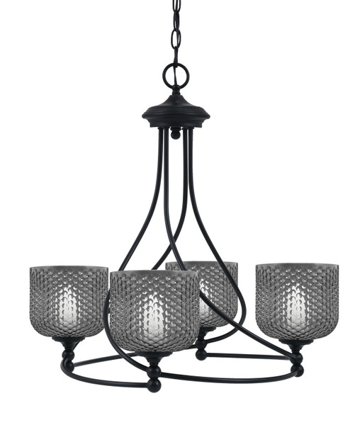 Toltec Lighting - 904-MB-4612 - Four Light Chandelier - Capri - Matte Black