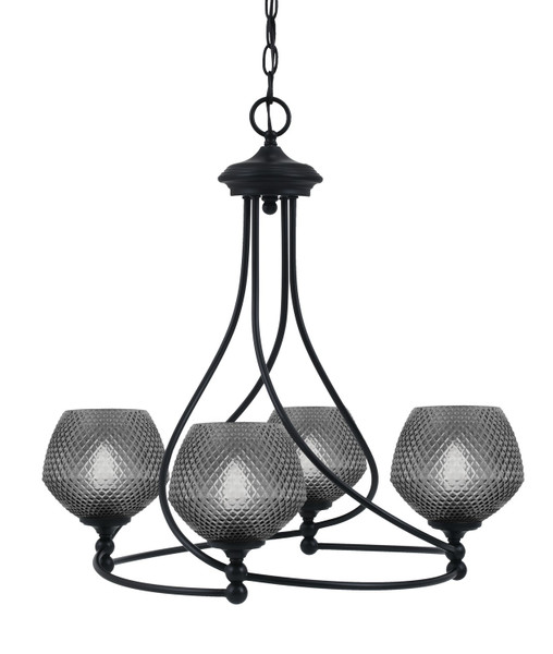 Toltec Lighting - 904-MB-4622 - Four Light Chandelier - Capri - Matte Black