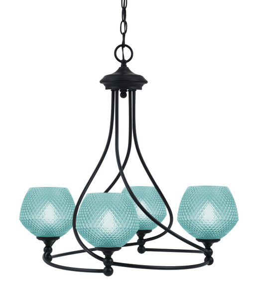 Toltec Lighting - 904-MB-4625 - Four Light Chandelier - Capri - Matte Black