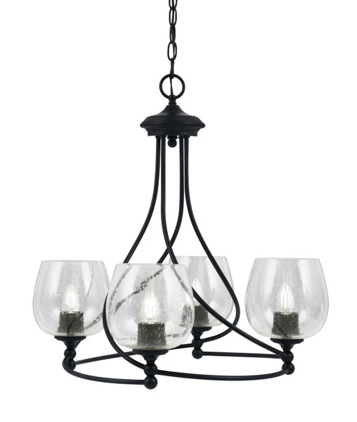Toltec Lighting - 904-MB-4810 - Four Light Chandelier - Capri - Matte Black