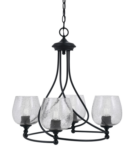 Toltec Lighting - 904-MB-4812 - Four Light Chandelier - Capri - Matte Black