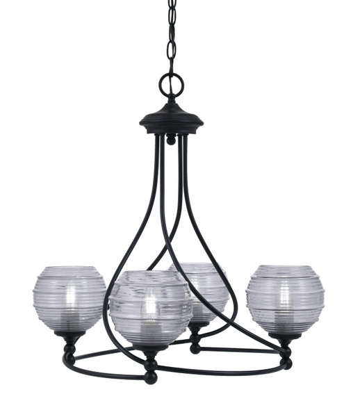Toltec Lighting - 904-MB-5112 - Four Light Chandelier - Capri - Matte Black