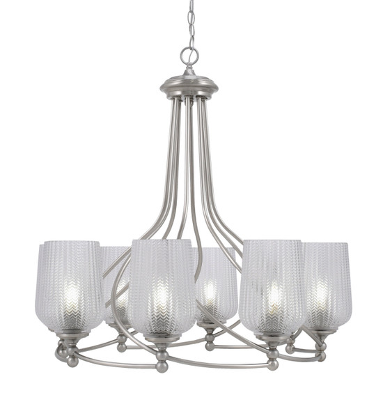 Toltec Lighting - 908-BN-4250 - Eight Light Chandelier - Capri - Brushed Nickel