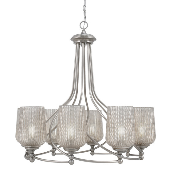 Toltec Lighting - 908-BN-4253 - Eight Light Chandelier - Capri - Brushed Nickel