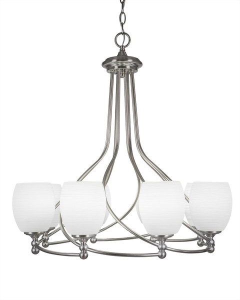 Toltec Lighting - 908-BN-615 - Eight Light Chandelier - Capri - Brushed Nickel