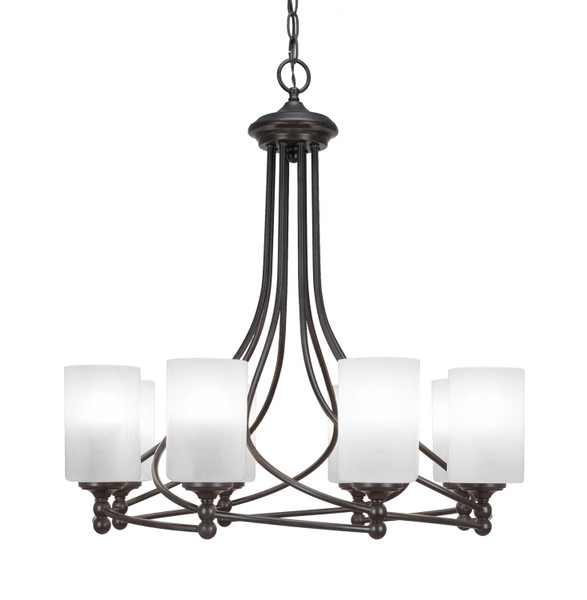 Toltec Lighting - 908-DG-3001 - Eight Light Chandelier - Capri - Dark Granite