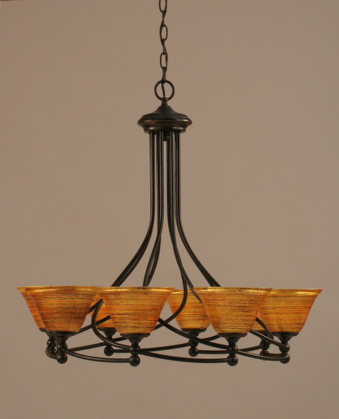 Toltec Lighting - 908-DG-454 - Eight Light Chandelier - Capri - Dark Granite