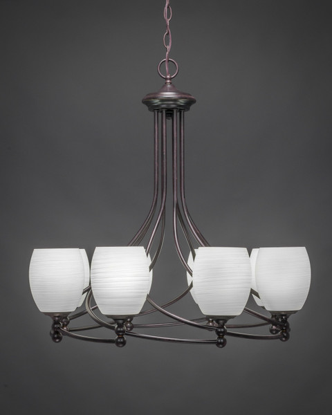 Toltec Lighting - 908-DG-615 - Eight Light Chandelier - Capri - Dark Granite