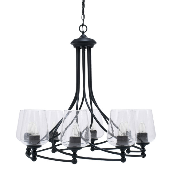 Toltec Lighting - 908-MB-210 - Eight Light Chandelier - Capri - Matte Black