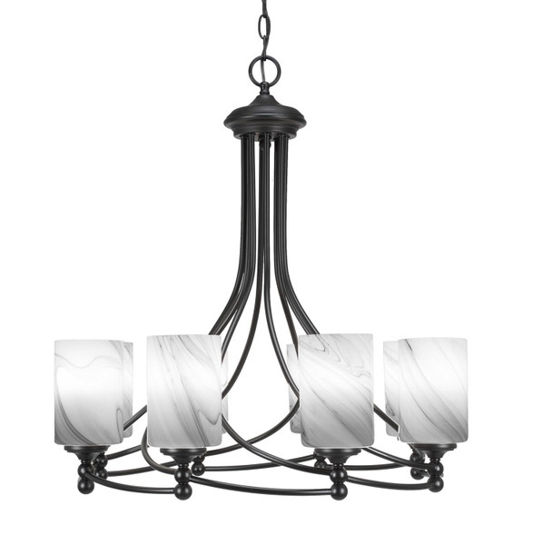 Toltec Lighting - 908-MB-3009 - Eight Light Chandelier - Capri - Matte Black