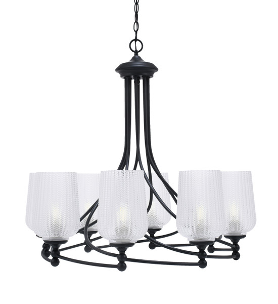 Toltec Lighting - 908-MB-4250 - Eight Light Chandelier - Capri - Matte Black