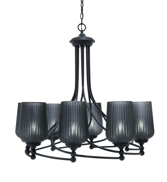 Toltec Lighting - 908-MB-4252 - Eight Light Chandelier - Capri - Matte Black