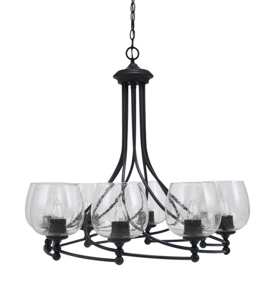 Toltec Lighting - 908-MB-4810 - Eight Light Chandelier - Capri - Matte Black