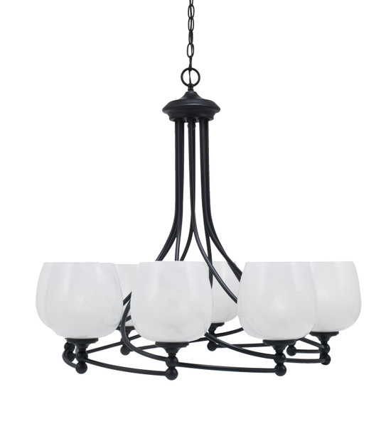 Toltec Lighting - 908-MB-4811 - Eight Light Chandelier - Capri - Matte Black
