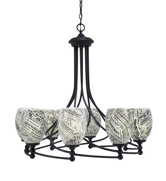 Toltec Lighting - 908-MB-5054 - Eight Light Chandelier - Capri - Matte Black