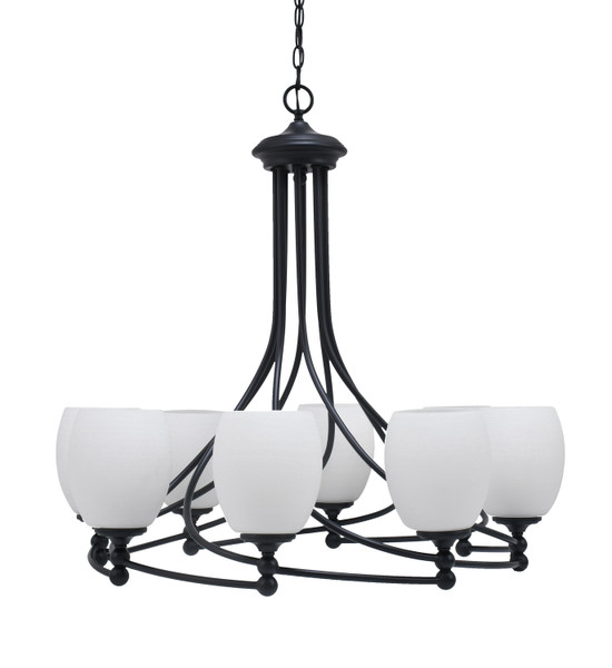 Toltec Lighting - 908-MB-615 - Eight Light Chandelier - Capri - Matte Black