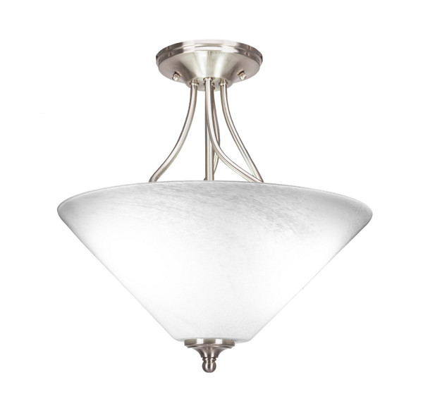Toltec Lighting - 909-BN-2161 - Three Light Semi-Flush Mount - Capri - Brushed Nickel