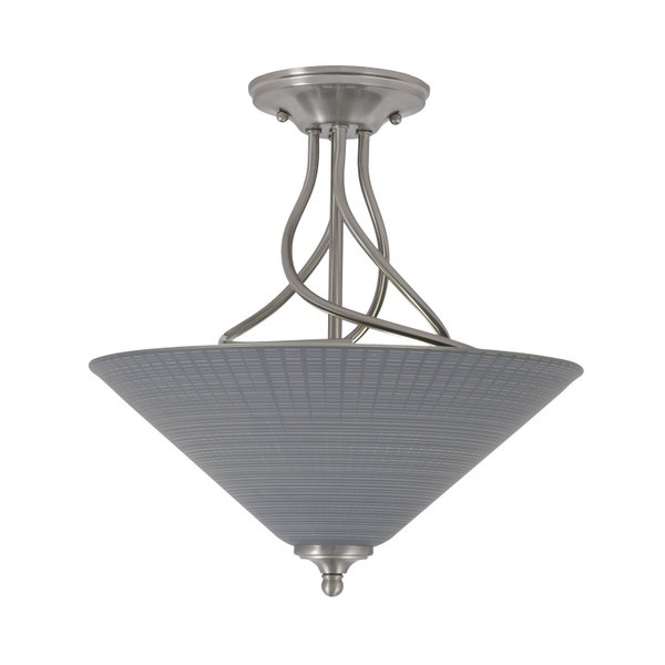 Toltec Lighting - 909-BN-4012 - Three Light Semi-Flush Mount - Capri - Brushed Nickel