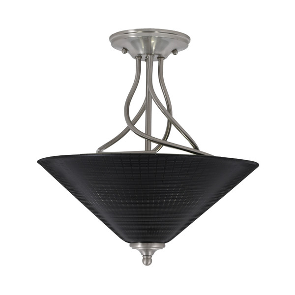 Toltec Lighting - 909-BN-4019 - Three Light Semi-Flush Mount - Capri - Brushed Nickel