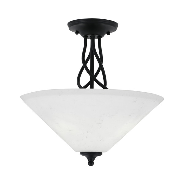Toltec Lighting - 909-MB-318 - Three Light Semi-Flush Mount - Capri - Matte Black