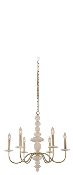 Kalco - 304850CG - Six Light Chandelier - Carrara - Champagne Gold