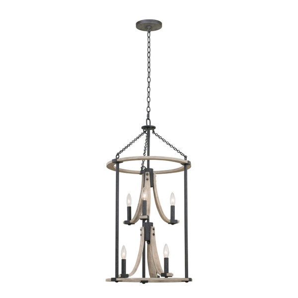 Kalco - 506650NI - Six Light Foyer Pendant - Middleton - Natural Iron