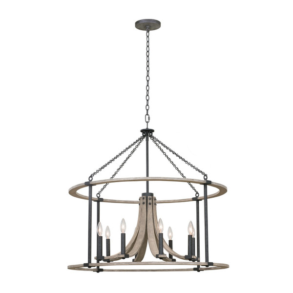 Kalco - 506653NI - Eight Light Pendant - Middleton - Natural Iron